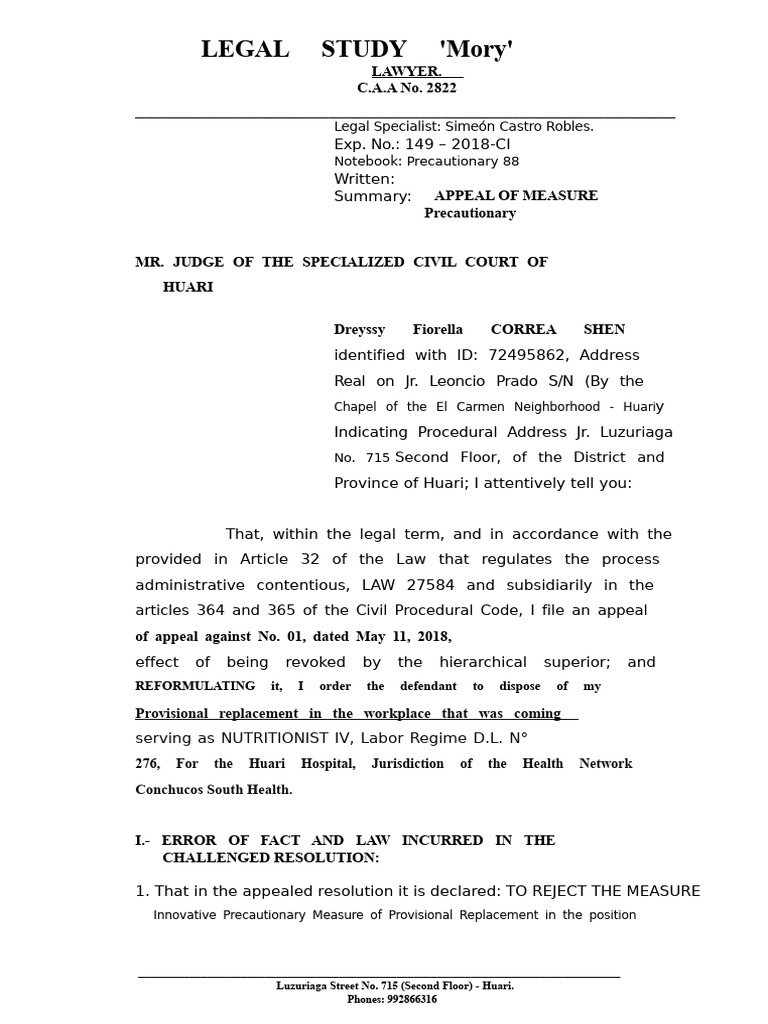 Appeal of Precautionary Measure | PDF | Pregnancy | International ...