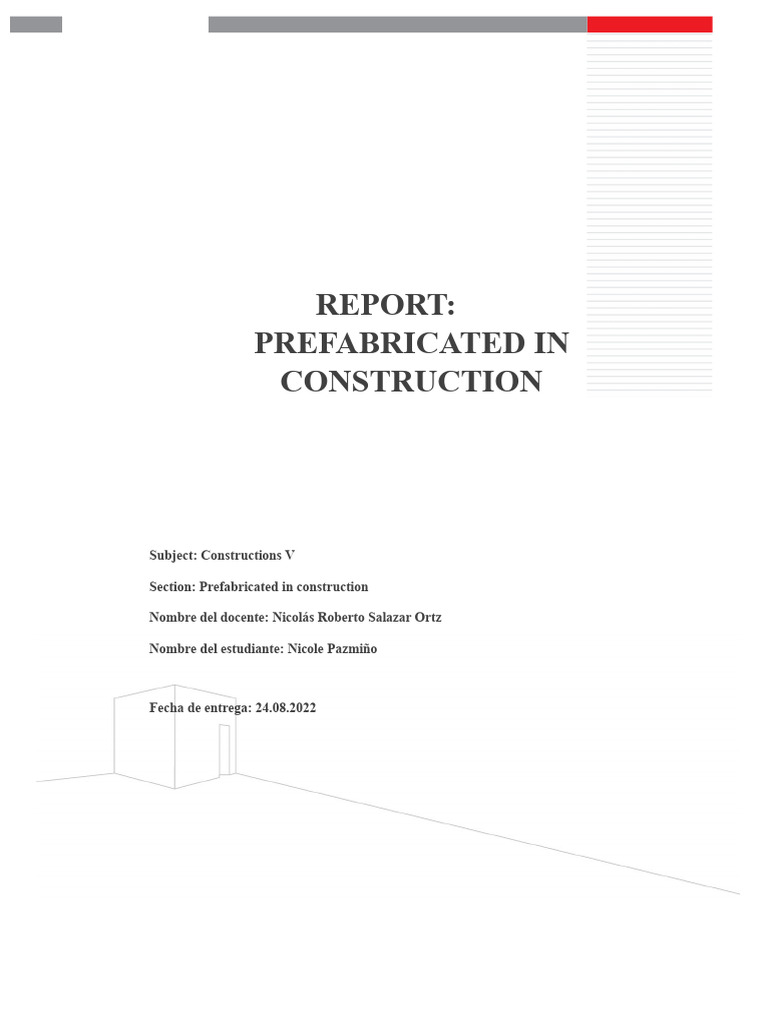Report on Prefabricated Elements on Site | PDF | Concrete | Prestressed ...