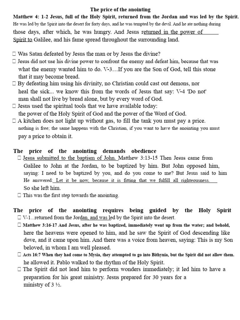 The price of the anointing | PDF | Jesus | Religious Belief And Doctrine