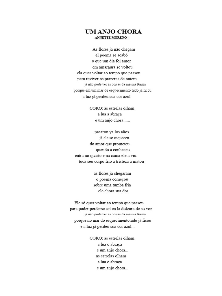 Anjo Chora: Poema de Amor e Perda | PDF