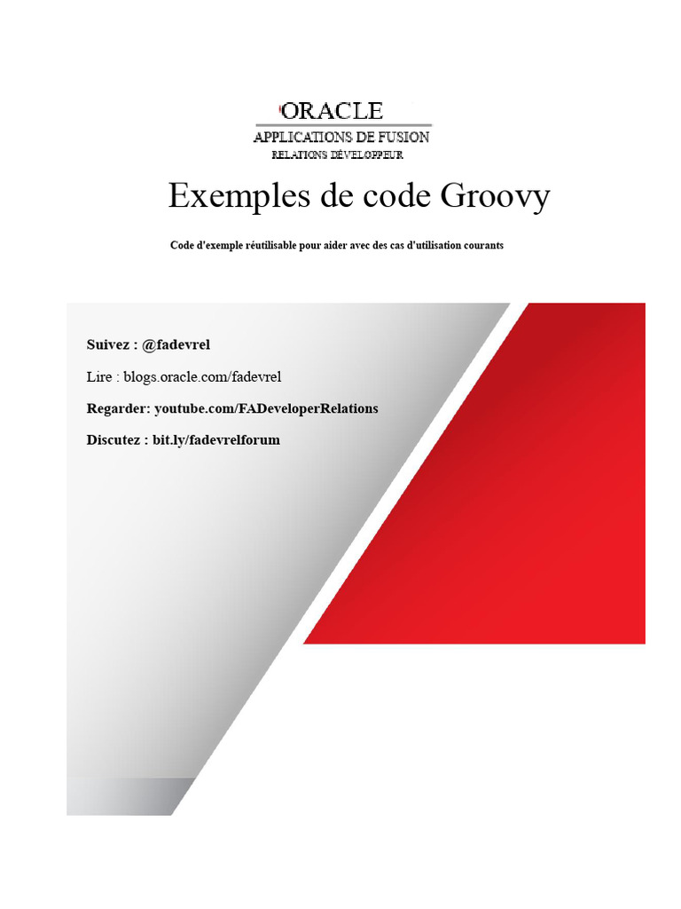 Exemples de Code Groovy pour ADF | PDF | Java (Langage de programmation ...