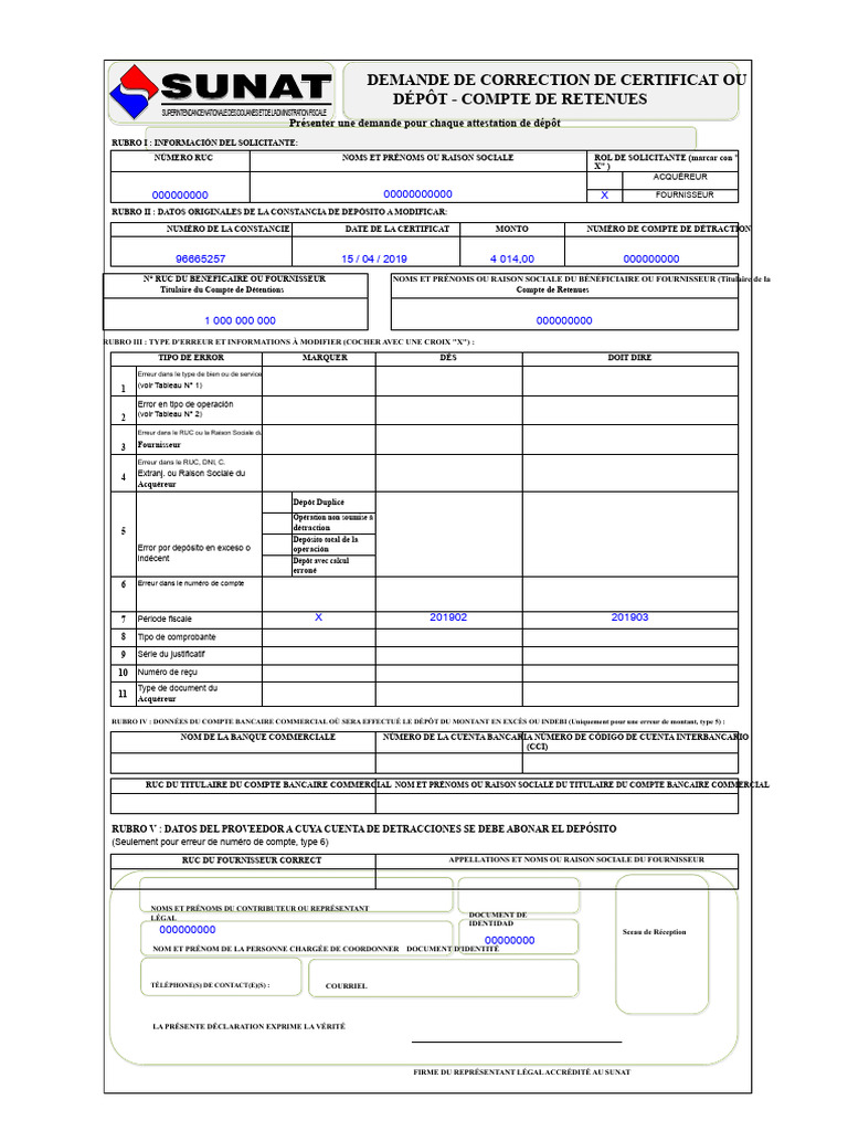 Demande de correction de certificat de dépôt | PDF | Compte bancaire ...