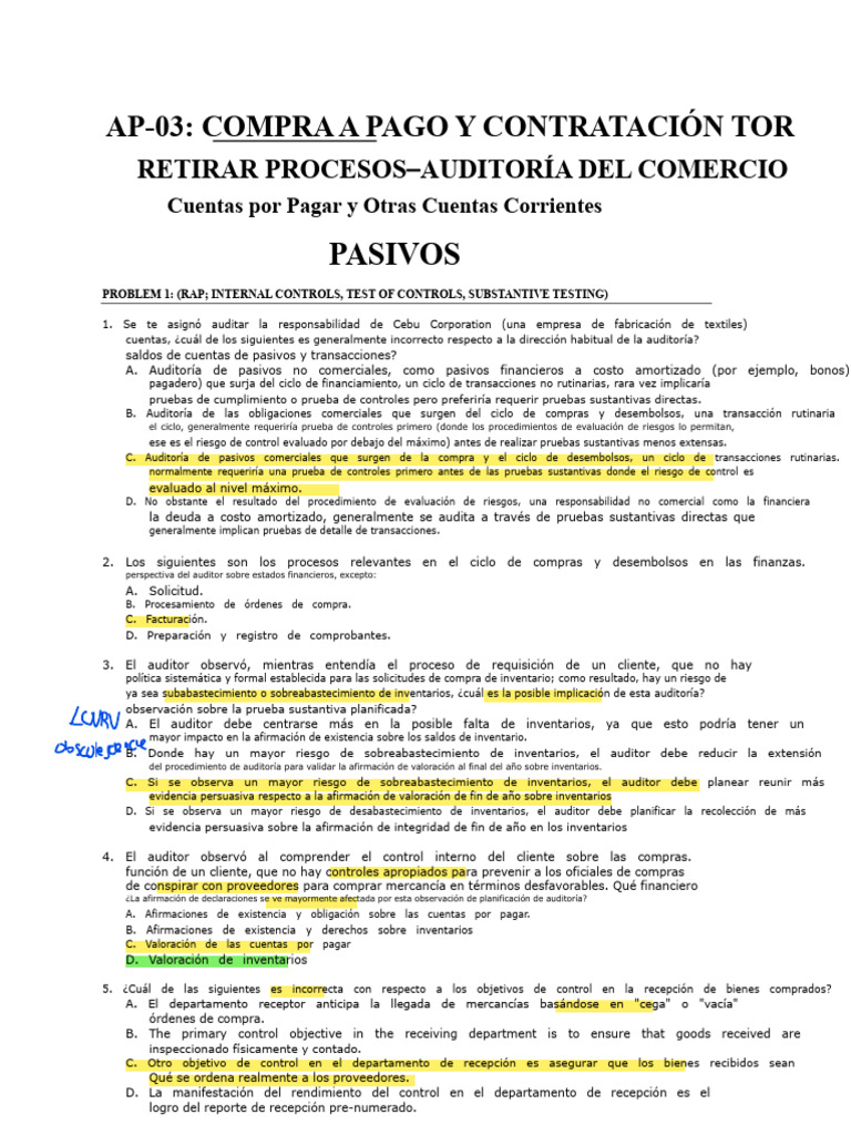 Auditoría de Cuentas por Pagar y Control Interno | PDF | Cuentas por ...