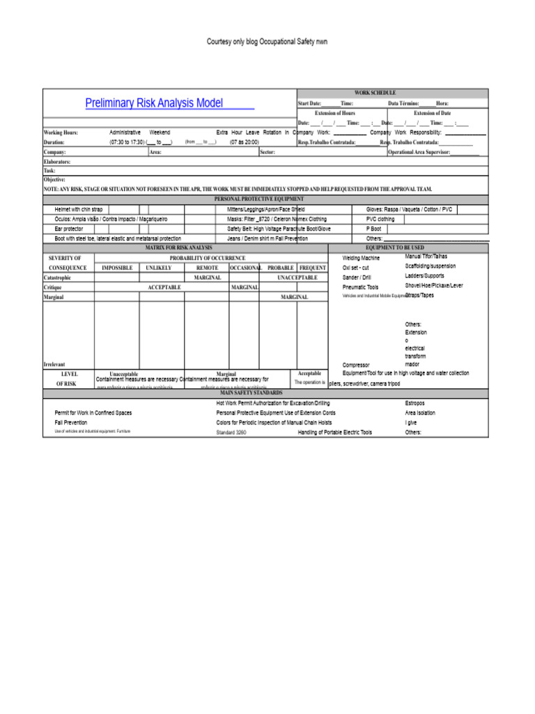 Occupational Safety Risk Analysis Guide | PDF | Occupational Safety And ...