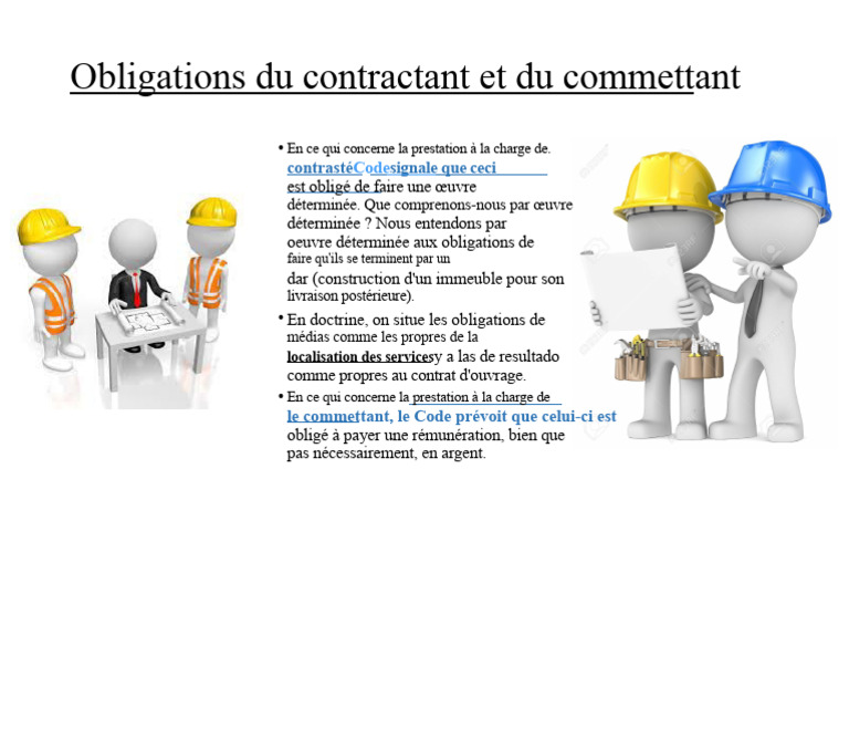 Obligations du contractant et commettant | PDF