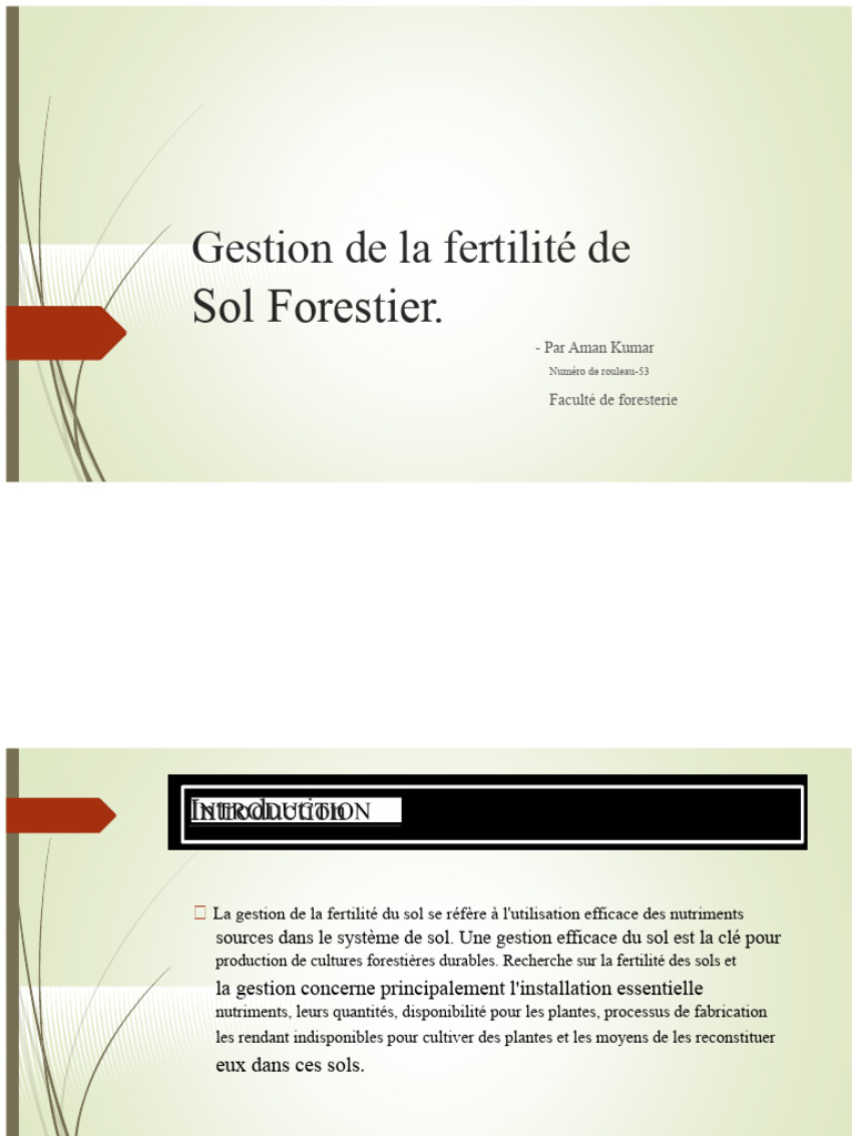 Gestion de la fertilité des sols forestiers | PDF | Sol (pédologie ...