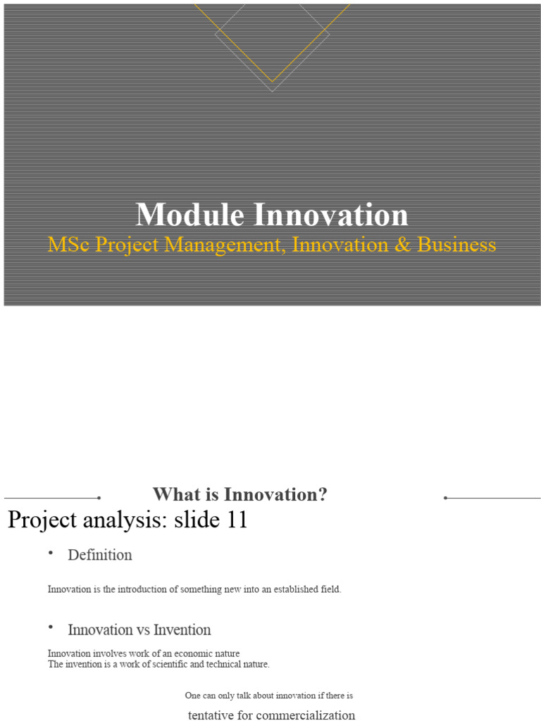Innovation Module Course 1 | PDF | Innovation | Entrepreneurship