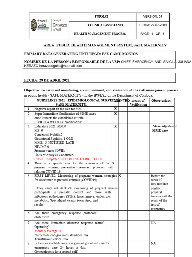 Checklist Ips. 2021 | PDF | Pregnancy | Birth Control