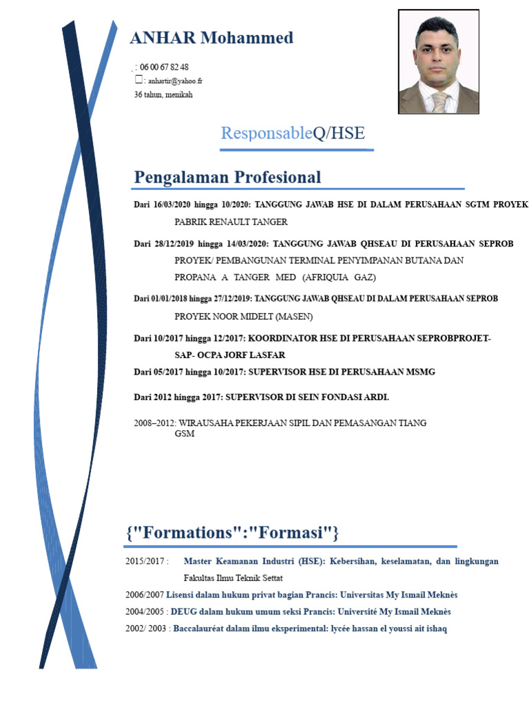 Profil Profesional HSE Anhar Mohammed | PDF