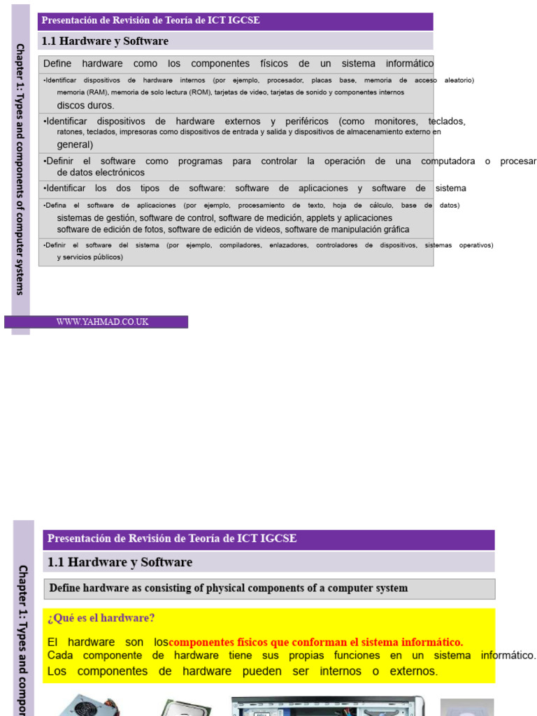 Hardware y Software en ICT IGCSE | PDF | Hardware de la computadora ...