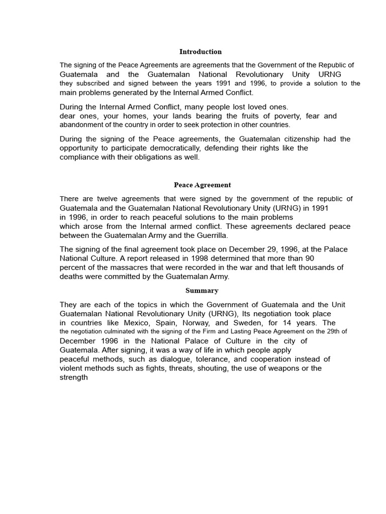 Peace Agreement VERO essay.docx | PDF