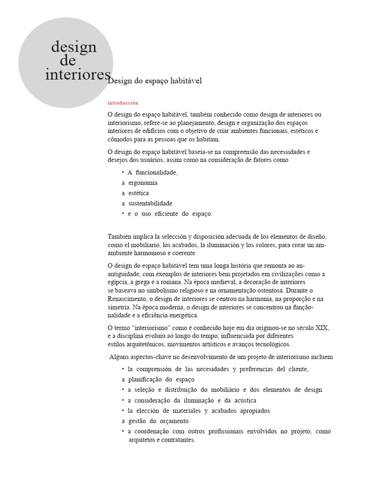 Design de Interiores: Princípios e Espaços | PDF | Esboço | Cor