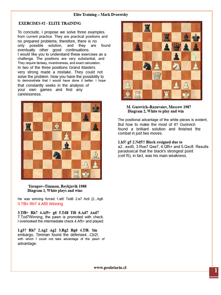 Chess Exercises for Elite Training | PDF | Chess | Abstract Strategy Games