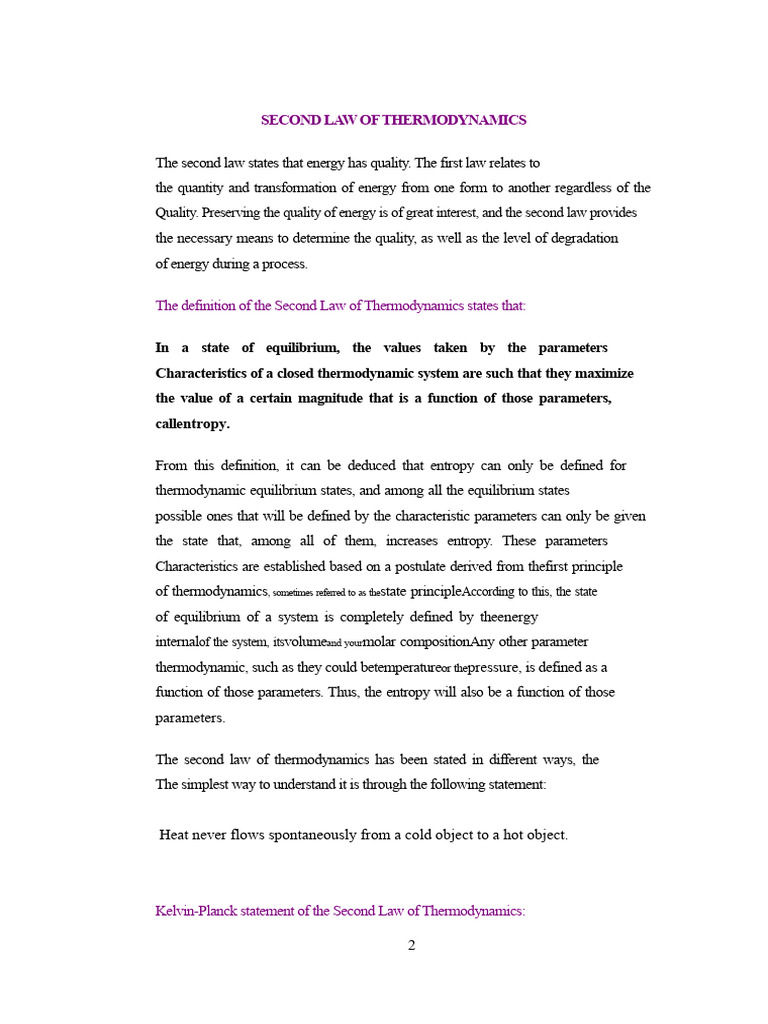 Understanding the Second Law of Thermodynamics | PDF | Second Law Of ...