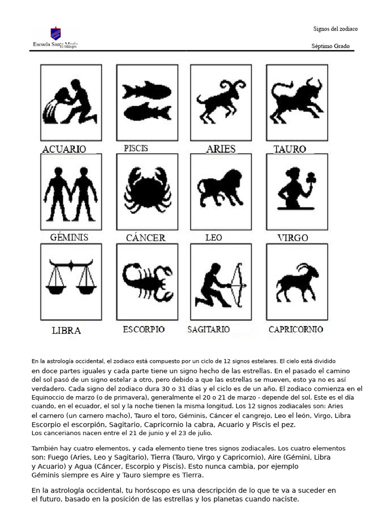 Signos del Zodiaco y sus Características | PDF | Zodíaco | Signo ...