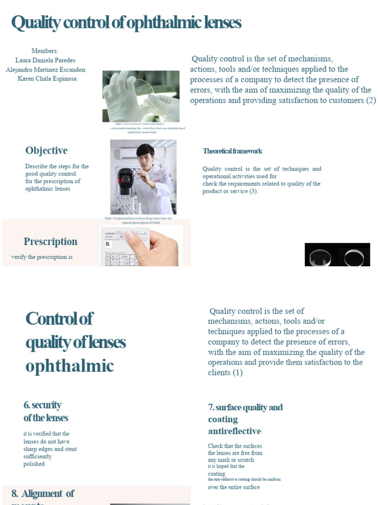 Ophthalmic Lens Quality Control Steps | PDF | Human Eye | Ophthalmology