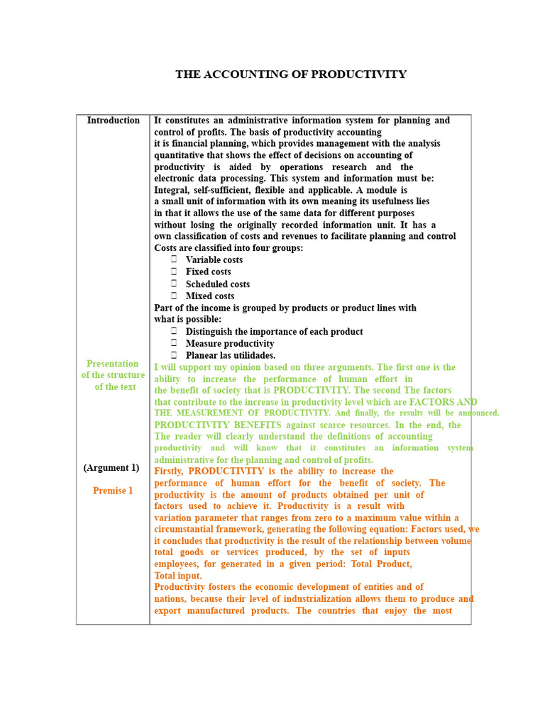 Productivity Accounting | PDF | Factors Of Production | Labour Economics