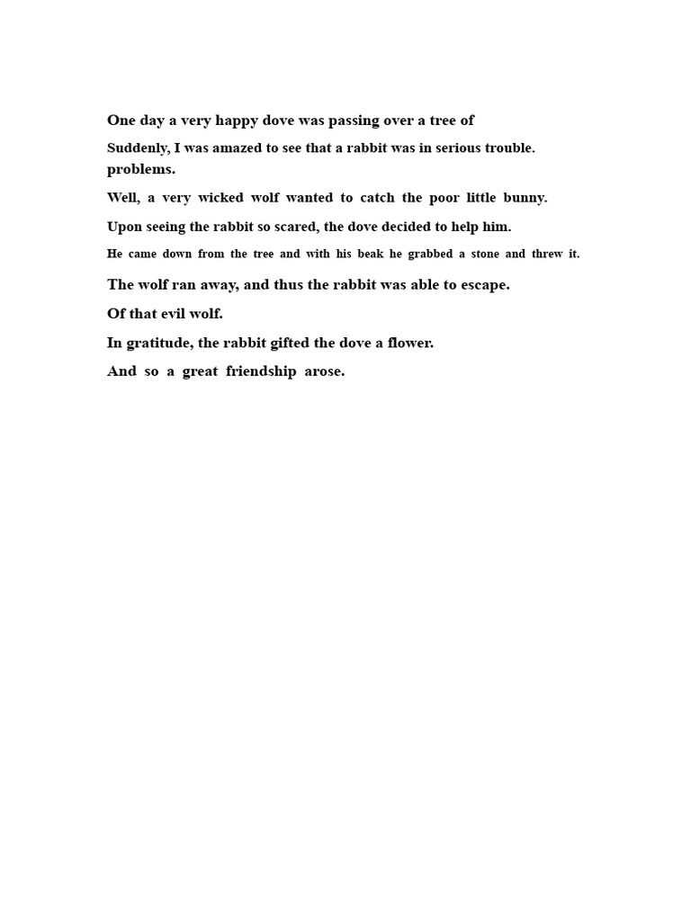 Dove Saves Rabbit from Wolf | PDF