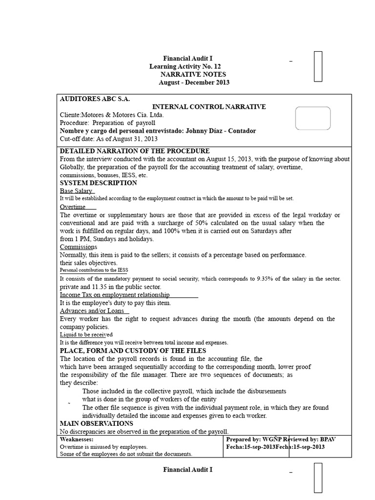 181930793-narrative-credentials | PDF | Internal Control | Payroll