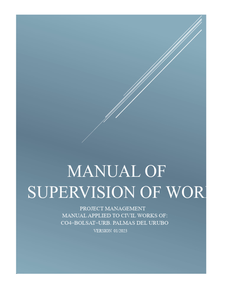Civil Works Supervision Manual 2023 | PDF | Specification (Technical ...
