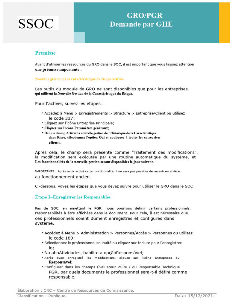 GRO e PGR Dans SOC Application Par GHE | PDF | Risque | Gestion des risques
