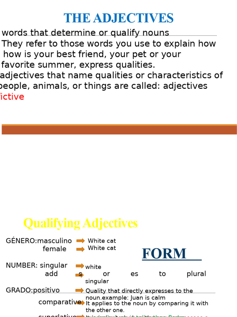 QUALIFYING ADJECTIVES.pptx | PDF