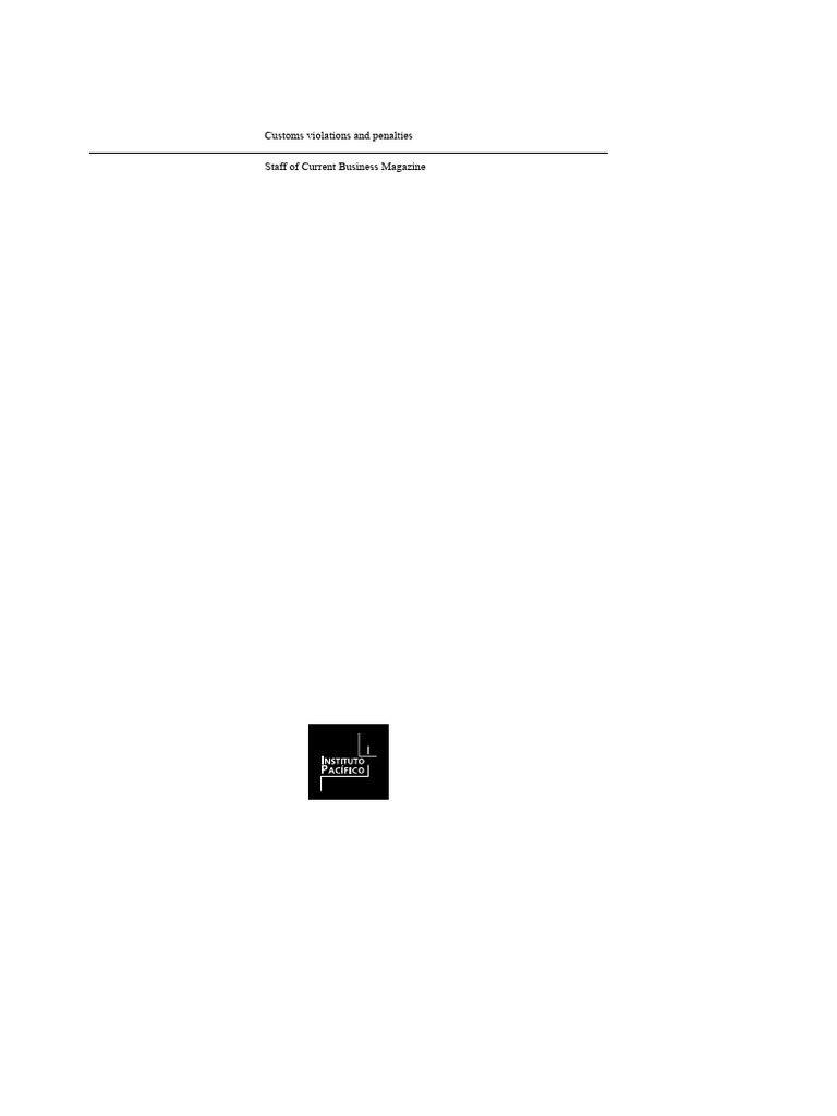 Customs Violations and Penalties PDF | PDF | Customs | Crimes