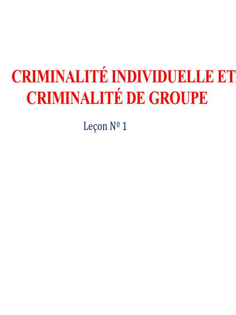 Criminalité individuelle et de groupe | PDF | Crimes | Crime et violence