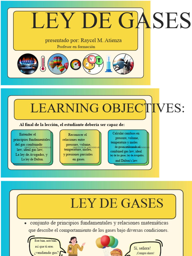 Ley de Gases PPT Combinado y La Ley de Avogadro | PDF | Gases | Mole ...