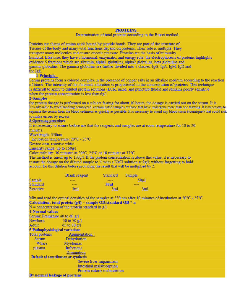 biuret | PDF | Proteins | Blood Plasma