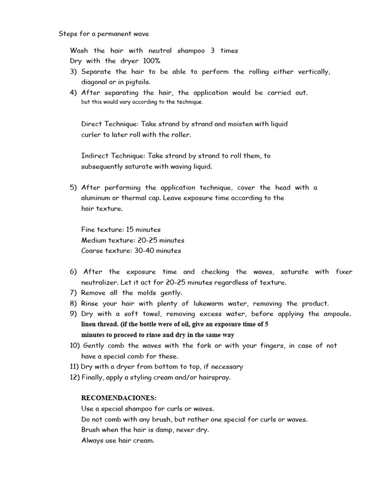 Guide to Creating Permanent Waves | PDF