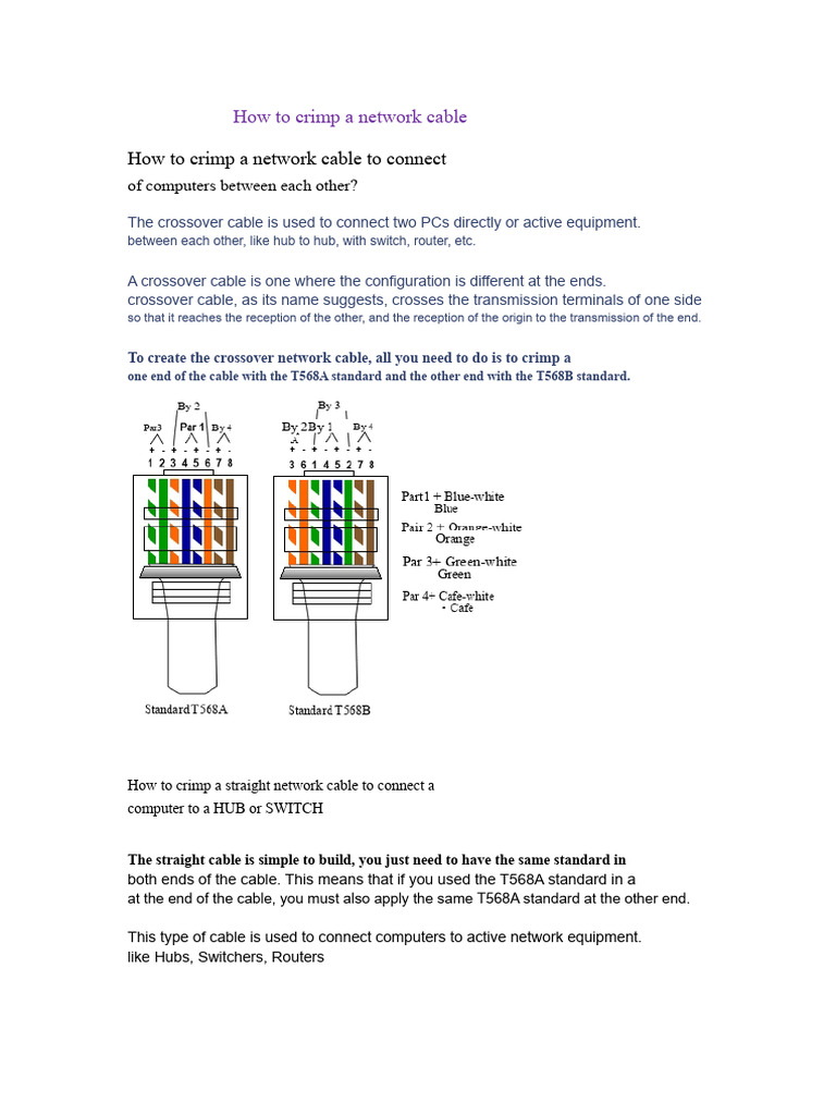 How To Crimp A Network Cable | PDF