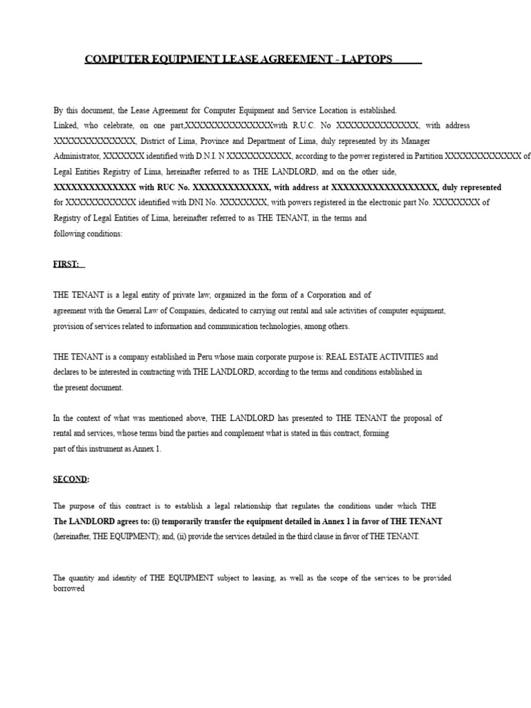 Laptop Rental Agreement | PDF | Lease | Arbitration