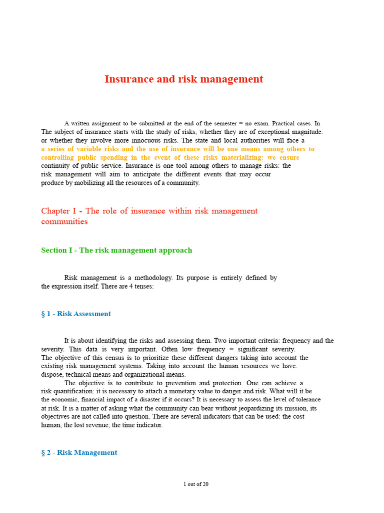 Insurance and Risk Management Strategies | PDF | Insurance | Risk ...