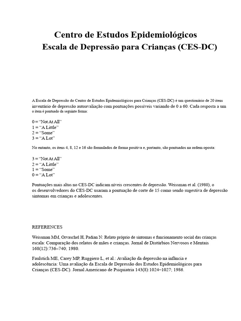 CES-DC | PDF | Depressão
