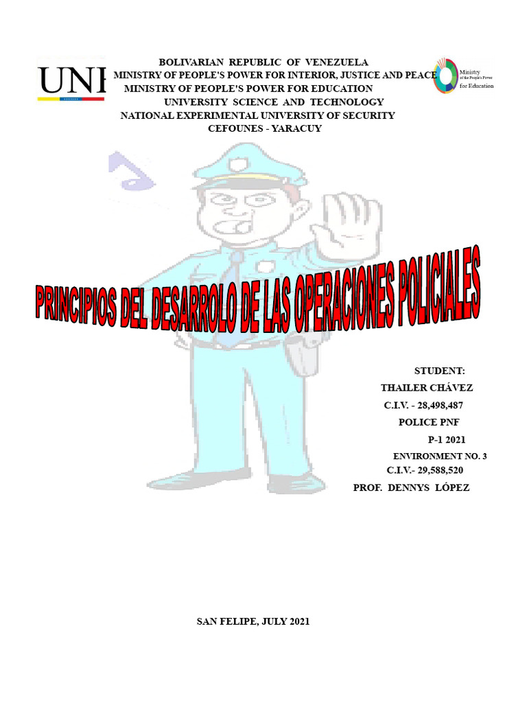 Principles for the Development of Police Operations Tahiler Chavez ...