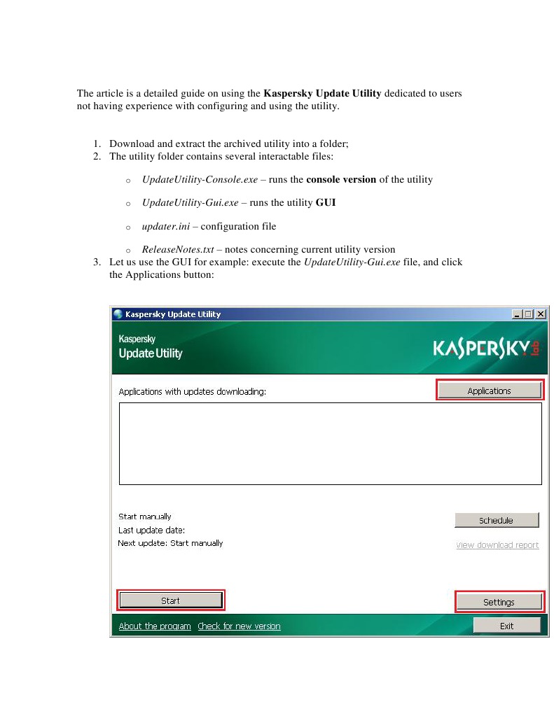 Kaspersky Update Utility User Guide | PDF | Download | Computer File