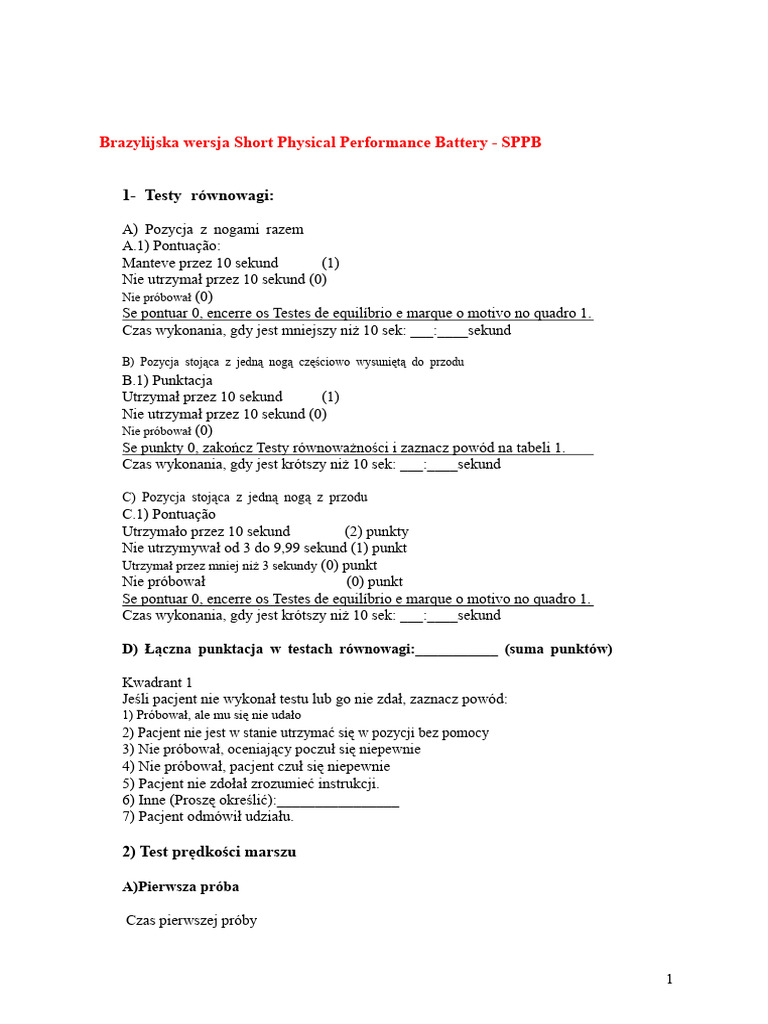 SPPB | PDF