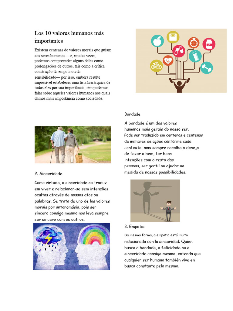 10 Valores Humanos Essenciais | PDF | Intenção | Virtude