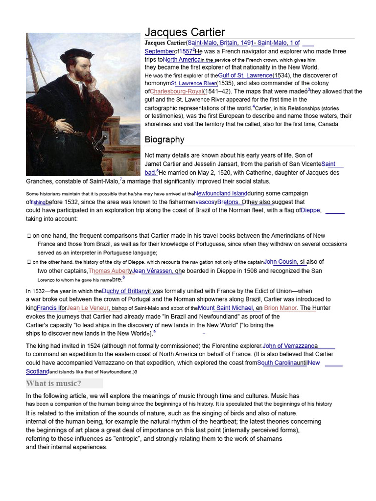 Jacques Cartier: French Explorer of Canada | PDF | Linguistics