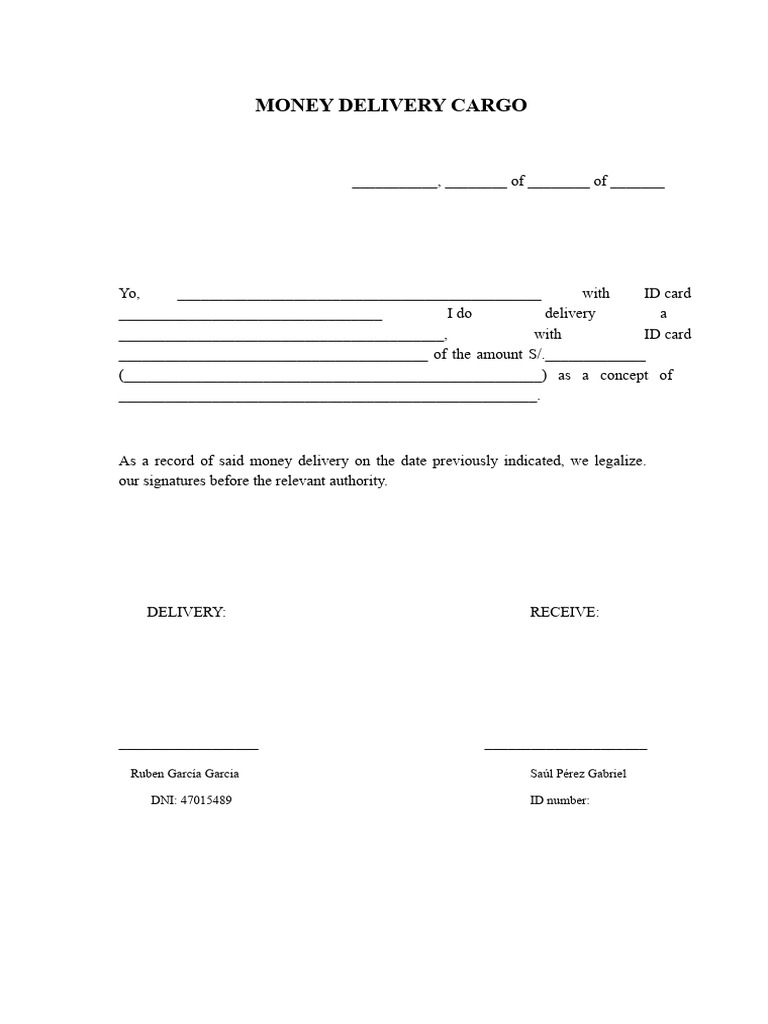 Money Delivery Charge | PDF