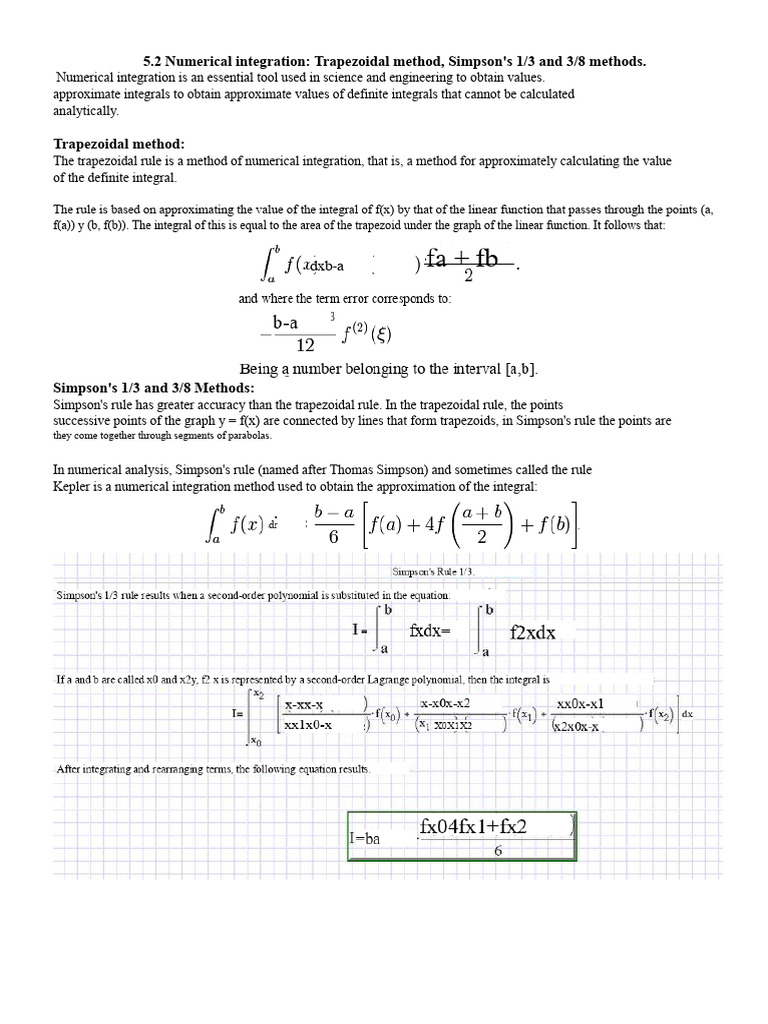 Numerical Integration Methods Explained | PDF