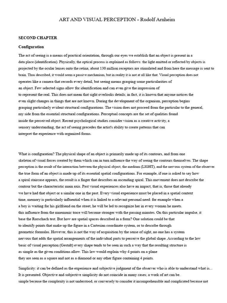 Understanding Visual Perception and Simplicity | PDF | Perception ...