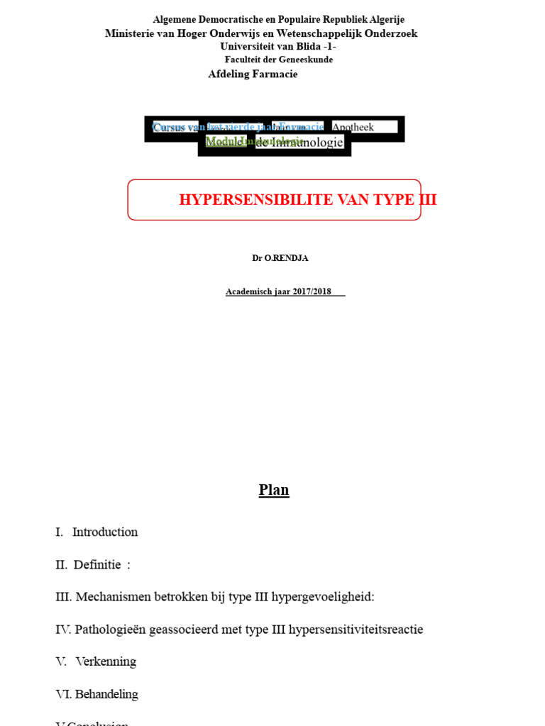 10-Hypersensitiviteit Type III | PDF