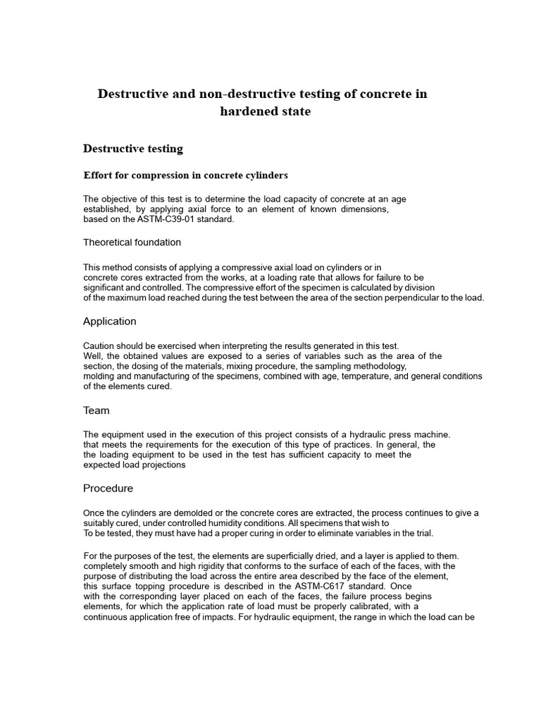 Concrete Testing Methods Explained | PDF | Bending | Concrete