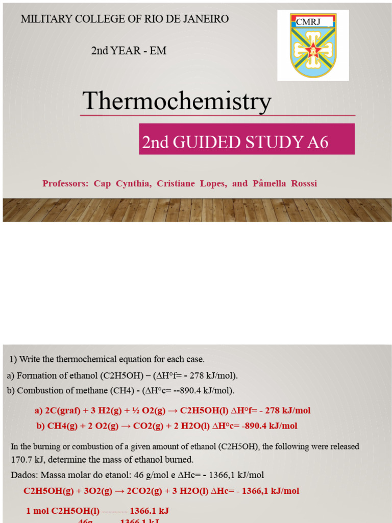 Thermochemistry Study Guide: Enthalpy Calculations | PDF | Physical ...