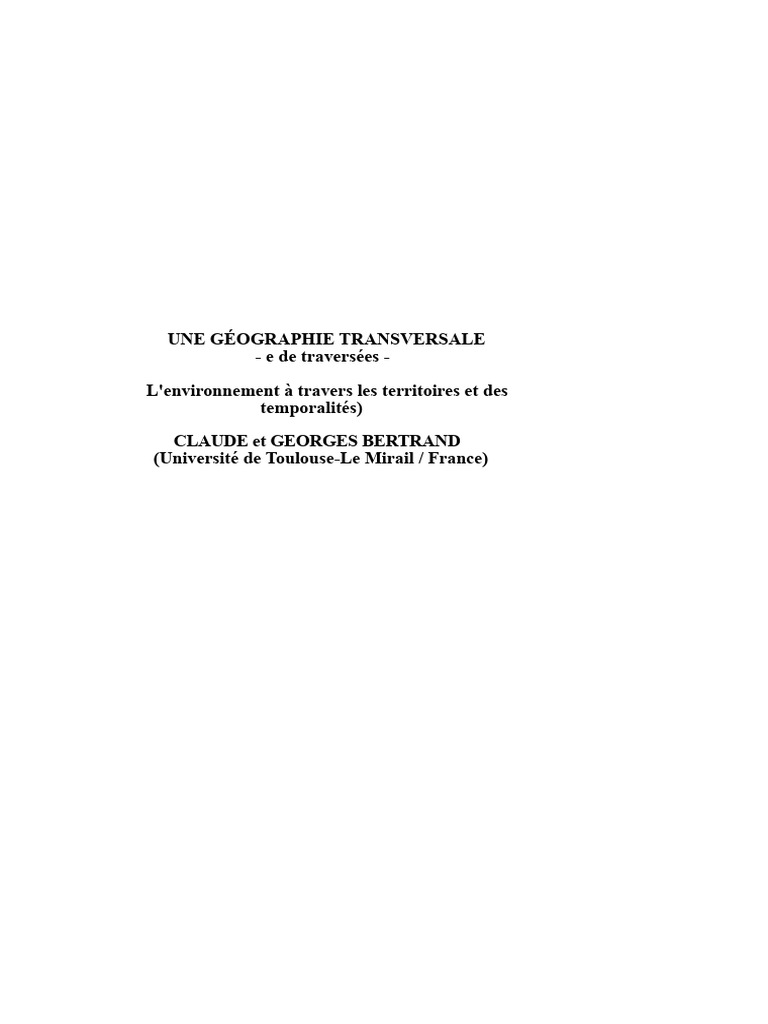 Géographie Transversale et Environnement | PDF | Paysage | Géographie