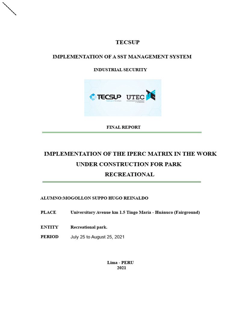 Implementation of The Iperc Matrix in The Construction Work of ...