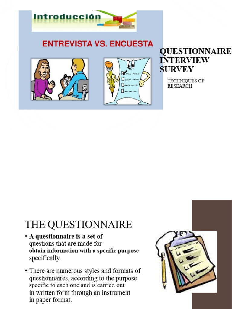 6.- Slides; Questionnaire; Interview, Survey | PDF | Questionnaire ...