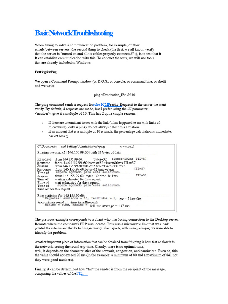 Essential Network Troubleshooting Guide | PDF | File Transfer Protocol ...